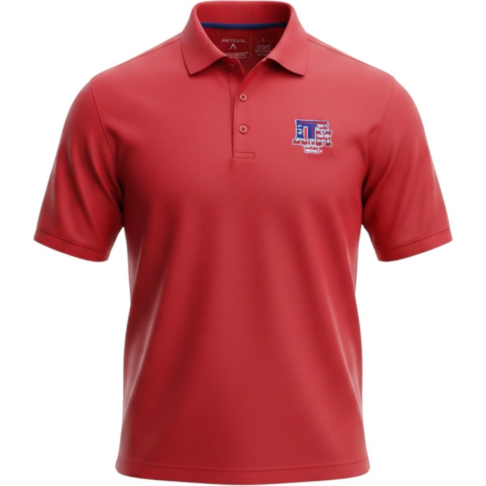 Antigua Mens Texas A&M Aggies Patriotic American Flag Polo Shirt Red Large